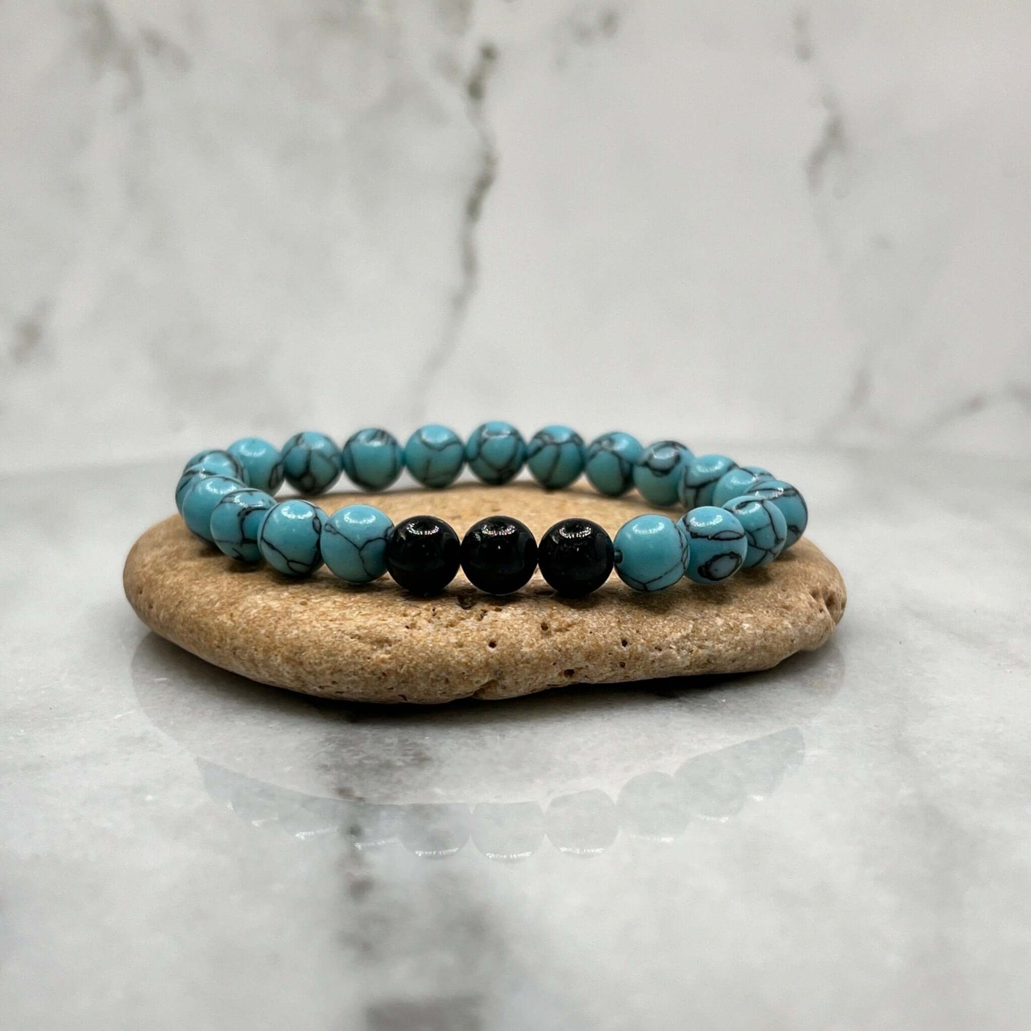 Turquoise Bracelet with Tourmaline gemstone, - Bec Sue Jewelry Shop