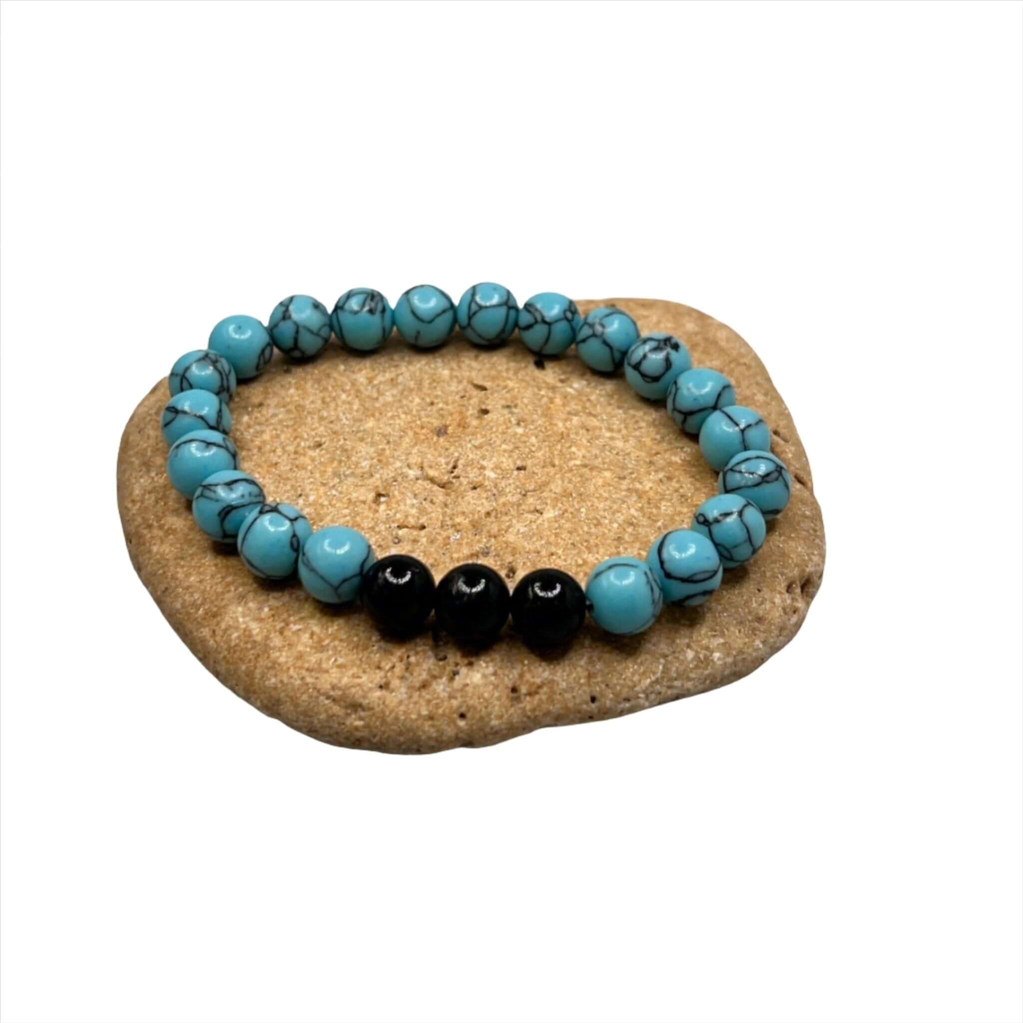 Turquoise Bracelet with Tourmaline gemstone, - Bec Sue Jewelry Shop