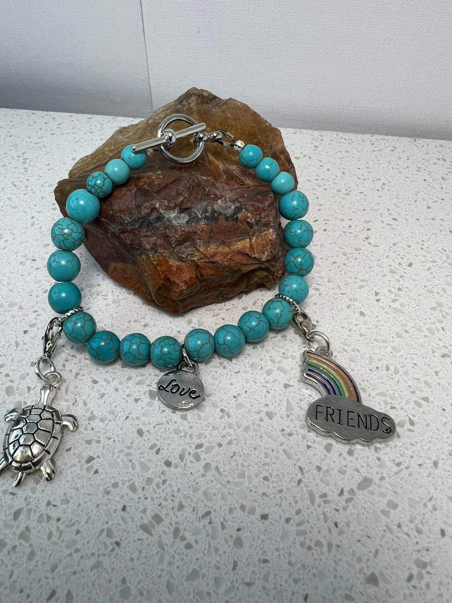 Turquoise Friendship Bracelet, Turquoise charm Bracelet - Bec Sue Jewelry Shop