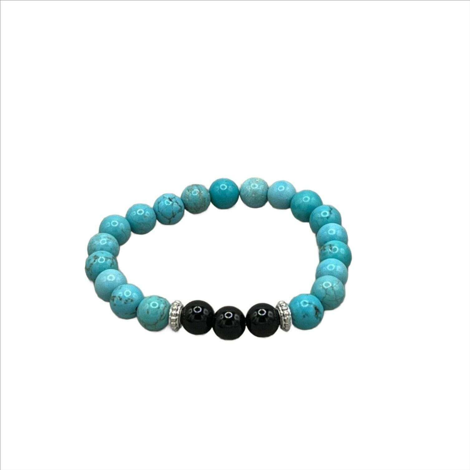 Turquoise Stretch Bracelet, Onyx Bracelet - Bec Sue Jewelry Shop