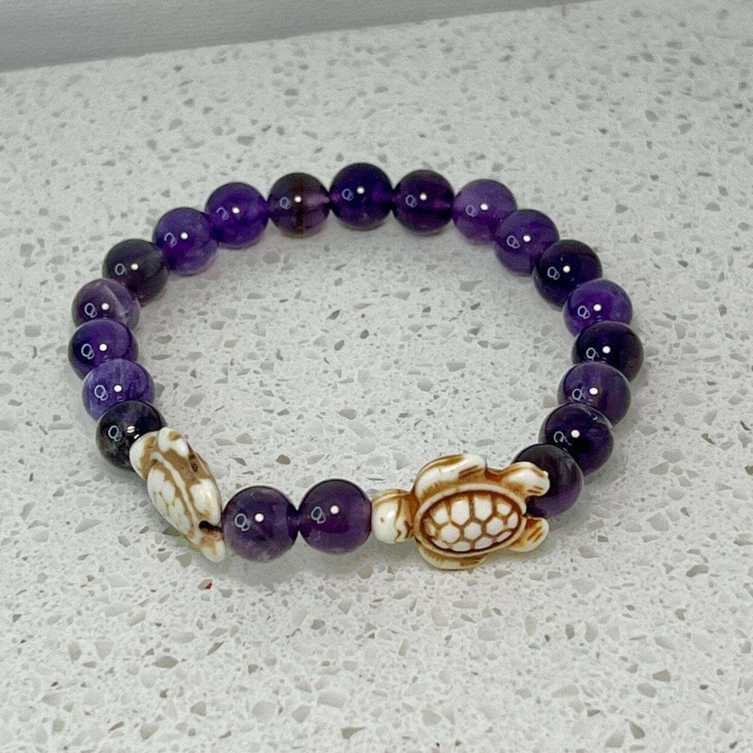 Turtle Amethyst Bracelet, Amethyst Turtle Jewelry - Bec Sue Jewelry Shop