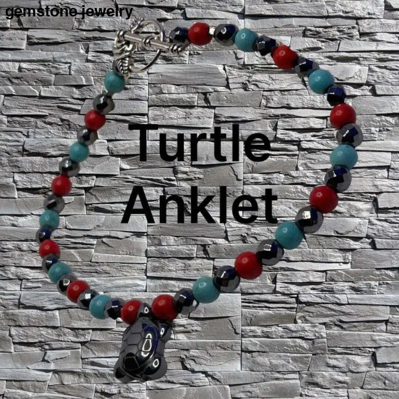 Turtle Anklet Jewelry Hematite Small Sea Turtle Anklet Bracelet - Bec Sue Jewelry Shop