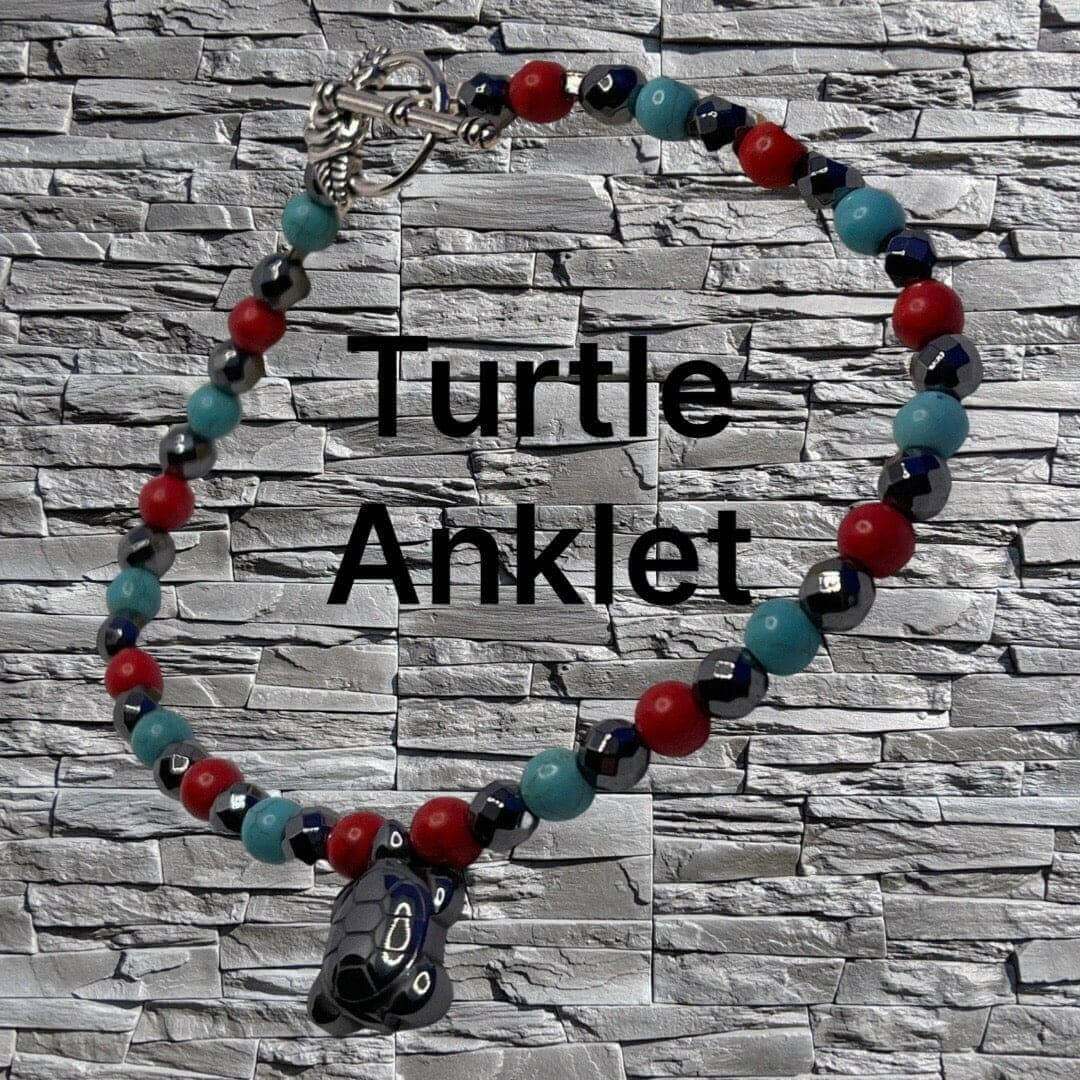 Turtle Anklet Jewelry Hematite Small Sea Turtle Anklet Bracelet - Bec Sue Jewelry Shop