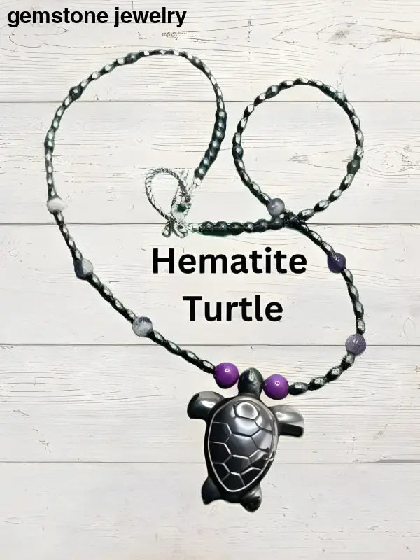 Turtle Lover's Hematite Necklace - Unveil Your Deep Connection, Hematite Necklace, Turtle Charm - Bec Sue Jewelry Shop