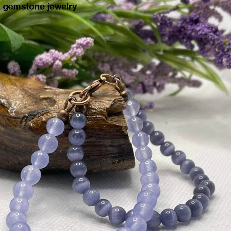 Purple Amethyst Bracelet, Gemstone Purple Bracelet - Bec Sue Jewelry Shop