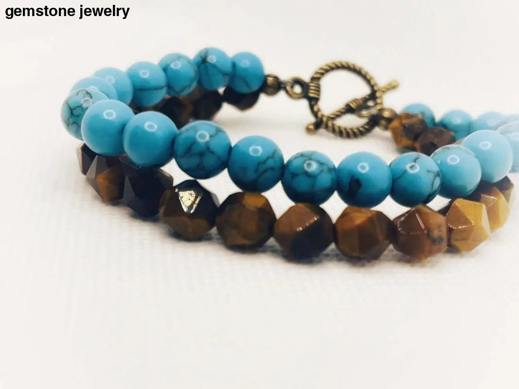 Turquoise and Tiger Eye Bracelets: A Perfect Harmony of Beauty and Healing - Bec Sue Jewelry Shop