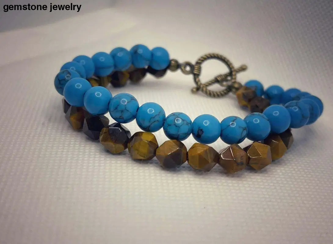 Turquoise and Tiger Eye Bracelets: A Perfect Harmony of Beauty and Healing - Bec Sue Jewelry Shop