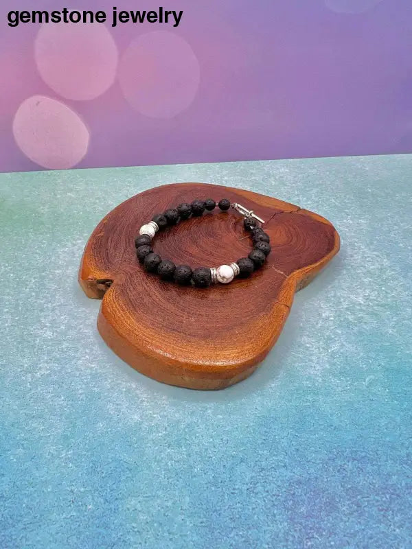 Unique Beaded Lava Stone Bracelet for Men and Women - Bec Sue Jewelry Shop