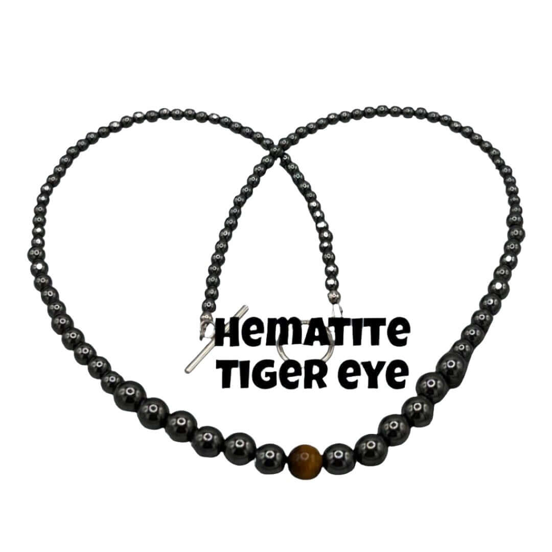 Unique Handmade Mens Hematite Necklace - Bec Sue Jewelry Shop