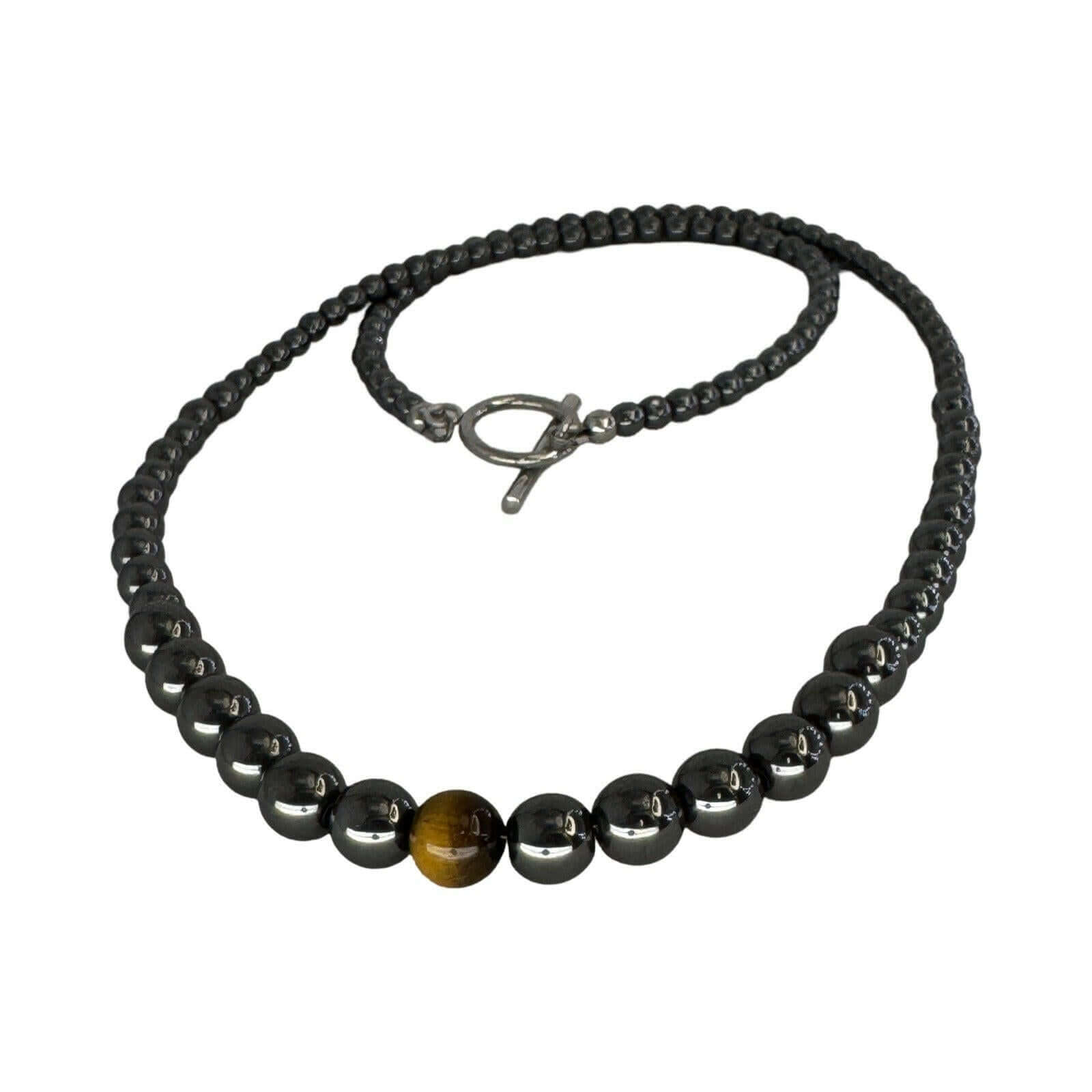 Unique Handmade Mens Hematite Necklace - Bec Sue Jewelry Shop