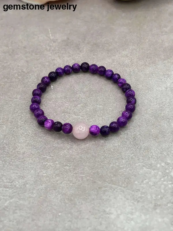 -kind Sugilite 6mm Bead Bracelet