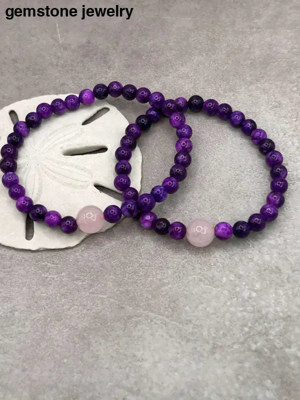 -kind Sugilite 6mm Bead Bracelet