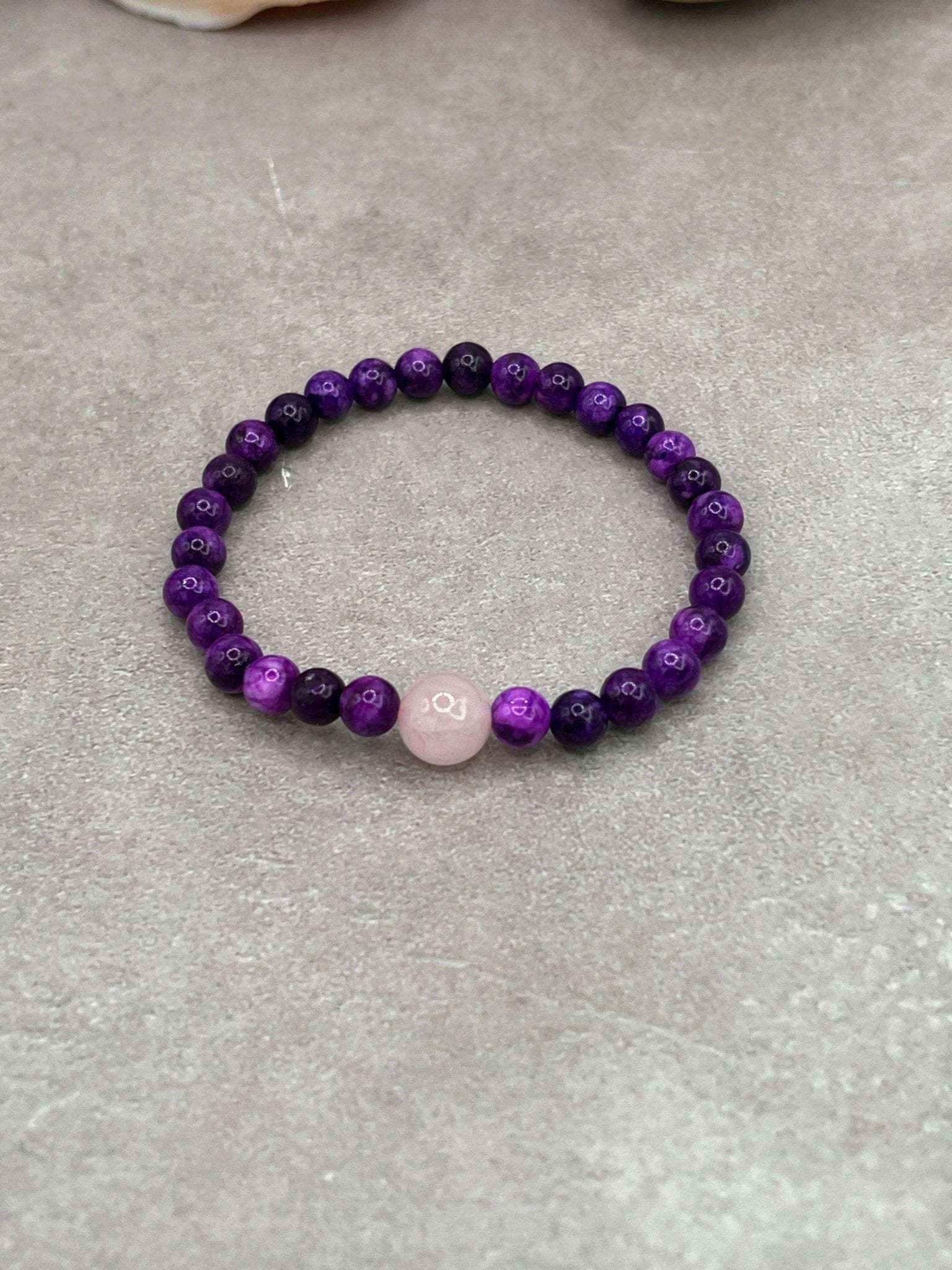 -kind Sugilite 6mm Bead Bracelet