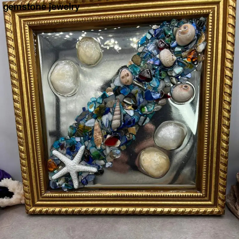 Wall Decor, Enchanting Ocean View Mirror Glass Sea Shells, Wall Decor - Bec Sue Jewelry Shop