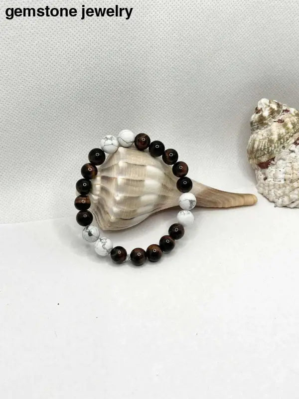 White Howlite Beaded Bracelet - Bec Sue Jewelry Shop