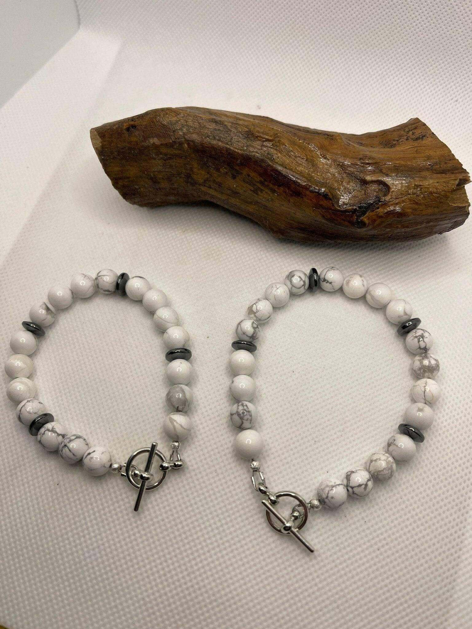 White Howlite Bracelet Calming moments Howlite Bracelet jewelry - Bec Sue Jewelry Shop