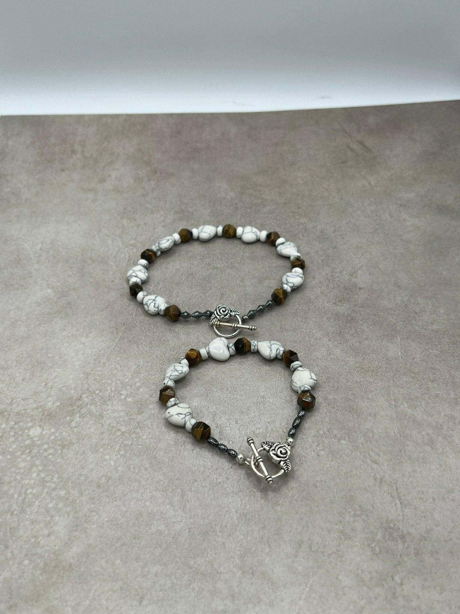 White Howlite, Howlite Jewelry, Howlite Bracelet - Bec Sue Jewelry Shop