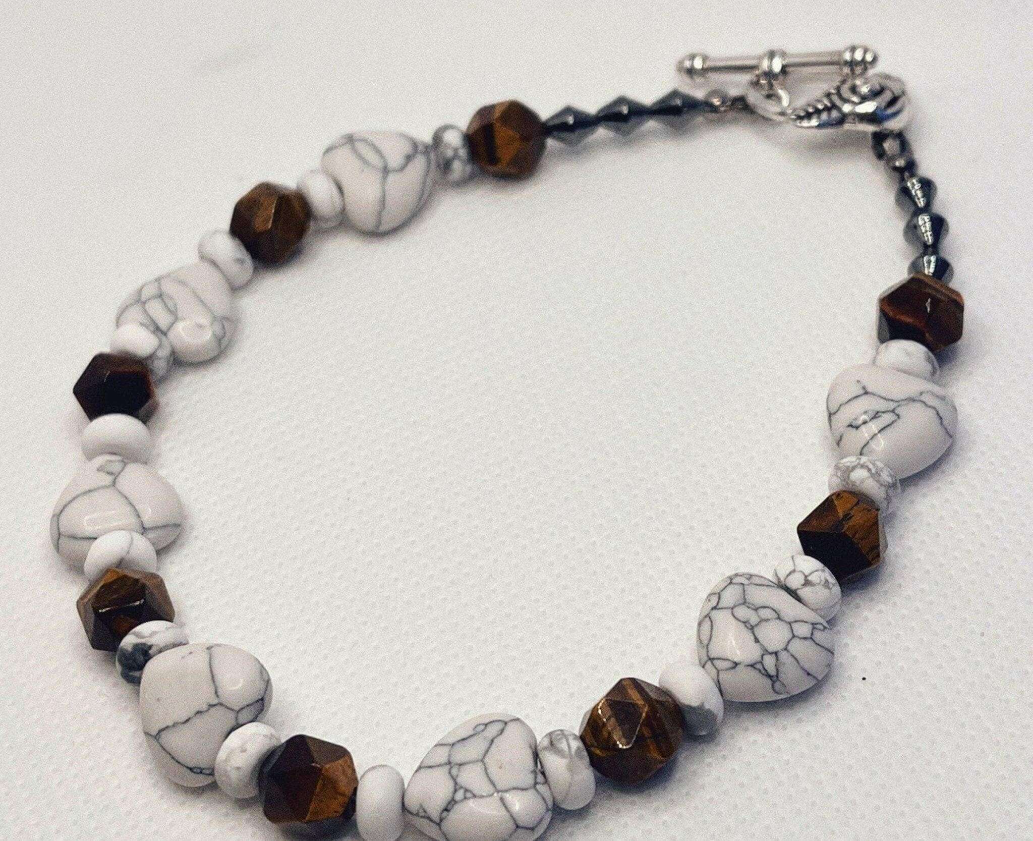 White Howlite, Howlite Jewelry, Howlite Bracelet - Bec Sue Jewelry Shop