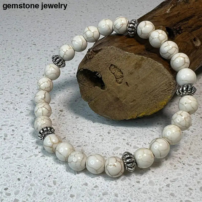 White Turquoise Jewelry, White Turquoise Bracelet - Bec Sue Jewelry Shop