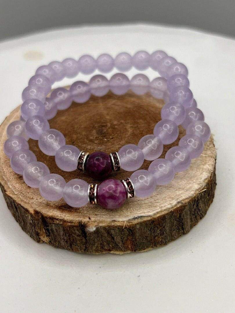 womens purple Bracelet, Purple Glass Beads, Purple Jewelry - Bec Sue Jewelry Shop