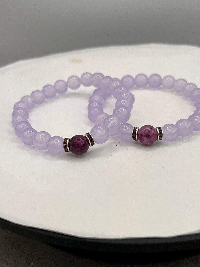 womens purple Bracelet, Purple Glass Beads, Purple Jewelry - Bec Sue Jewelry Shop